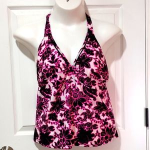 Deb Tropical Pink/Black Swim Top 3X